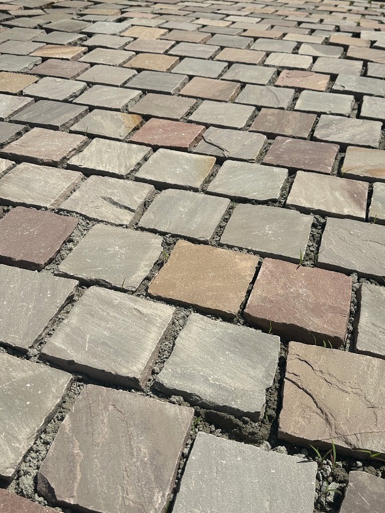 Kandla Mix natuursteen kasseien / platines 14x14 – 26,5 m², Doe-het-zelf en Bouw, Metselstenen, Ophalen, Nieuw, Natuurstenen