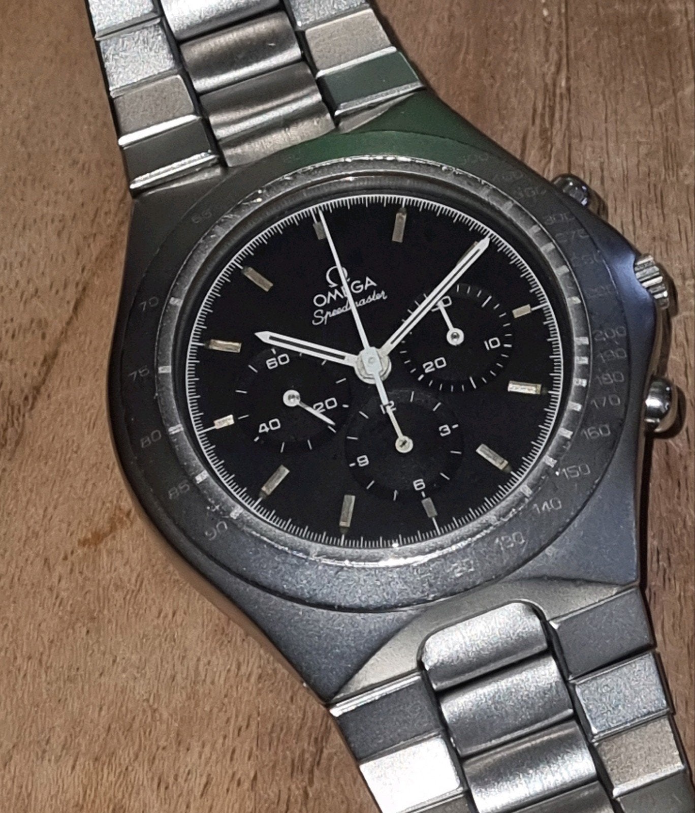 Omega Speedmaster, Handtassen en Accessoires, Horloges | Antiek, Staal, Met bandje, Polshorloge, 1960 of later