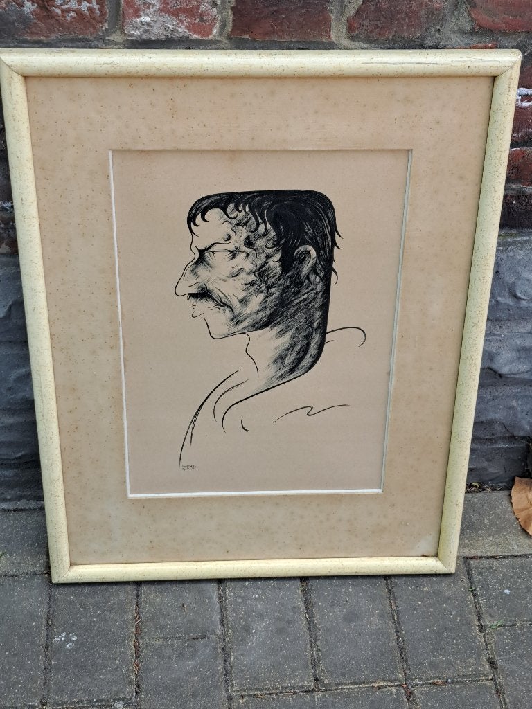 lithographie homme signe ben genaux, Antiquités & Art, Enlèvement ou Envoi, Lithographie