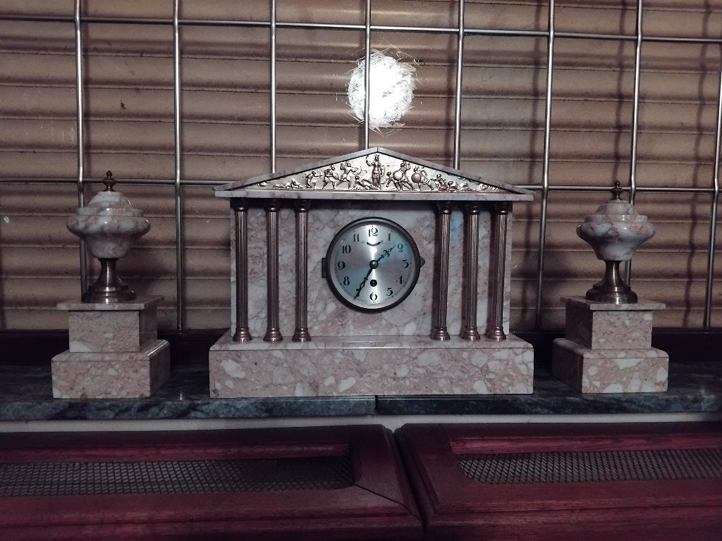 horloge garniture de cheminée en marbre, Antiquités & Art, Enlèvement
