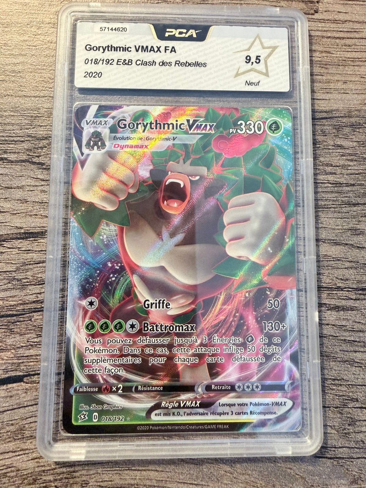 Carte Pokémon - Gorythmic VMax FA - PCA 9.5, Enlèvement ou Envoi, Neuf, Cartes en vrac, Foil