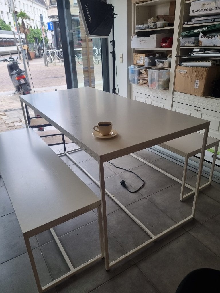Tafel, Huis en Inrichting, Tafels | Eettafels, Ophalen, 50 tot 100 cm, Zo goed als nieuw, Vijf personen of meer