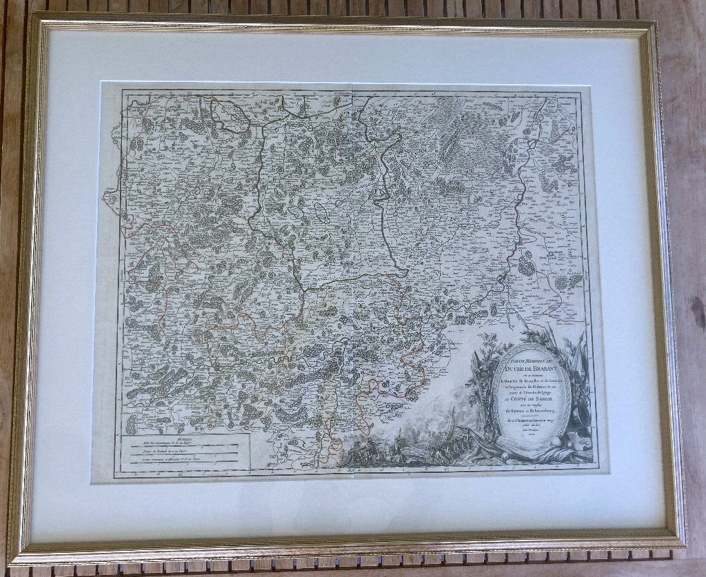 Gravure Duché de Brabant (sud) 1752 - Vaugondy, 68 cm, 81 cm, Cartographie, Gravure