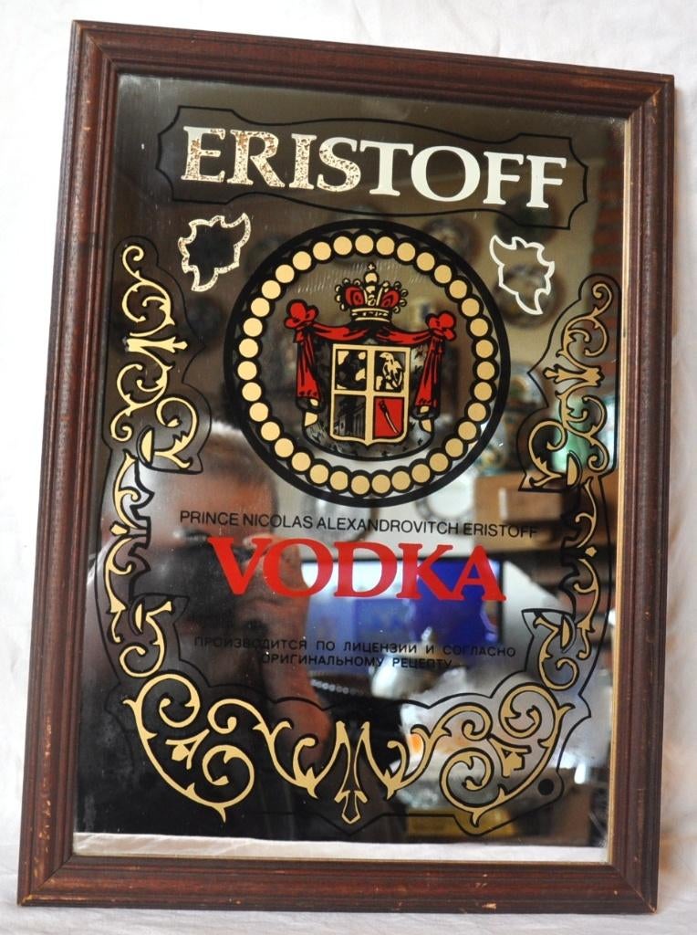 miroir de brasserie publicitaire eristoff, Verzamelen, Ophalen of Verzenden, Gebruikt, Reclamebord