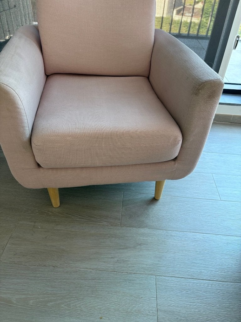 Roze eenpersoonszetel, Ophalen, Gebruikt, 75 tot 100 cm, 75 tot 100 cm