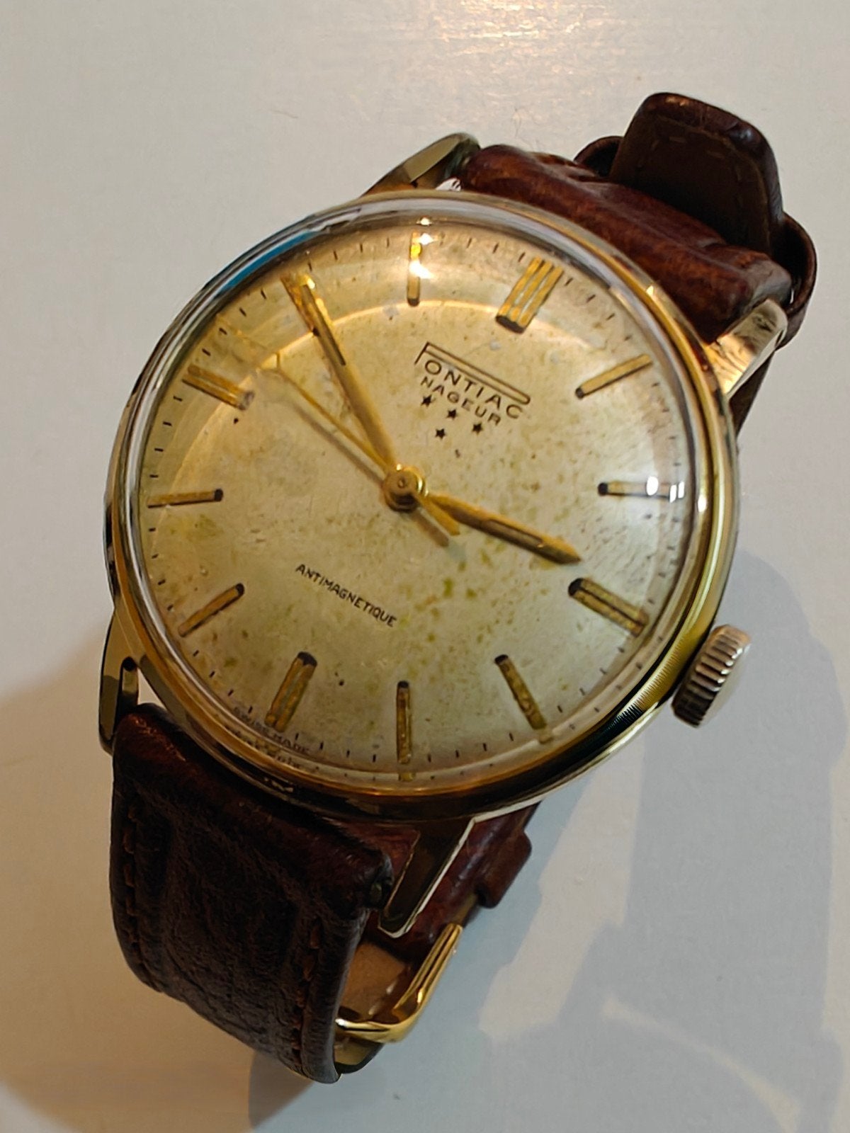 Pontiac horloge, Ophalen of Verzenden, Goud