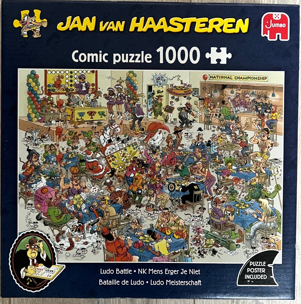 Jan Van Haasteren - NK Mens Erger Je Niet, Hobby en Vrije tijd, Denksport en Puzzels, Ophalen of Verzenden, 500 t/m 1500 stukjes