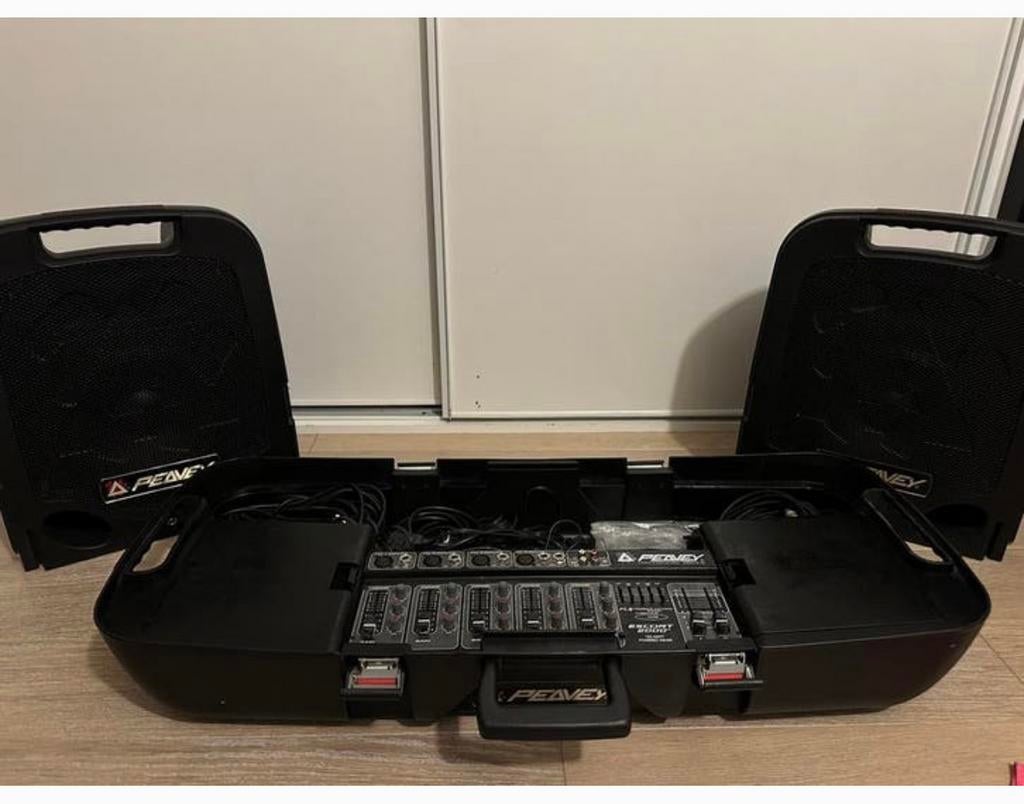 PEAVEY 150W versterker op wielen met mixer, Ophalen of Verzenden