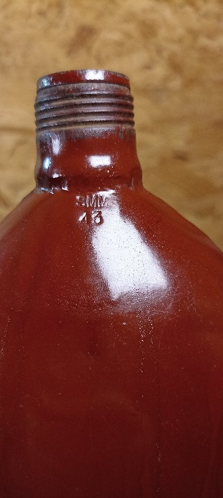 Rare gourde Allemande acier émaillé rouge M42 SMM 43 ww2, Collections, Enlèvement ou Envoi, Armée de terre, Autres types