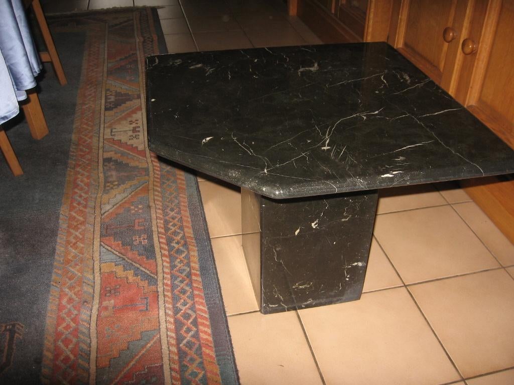 2 salontafeltjes in zwart marmer, Enlèvement, Comme neuf, Carré, Zwart marmer