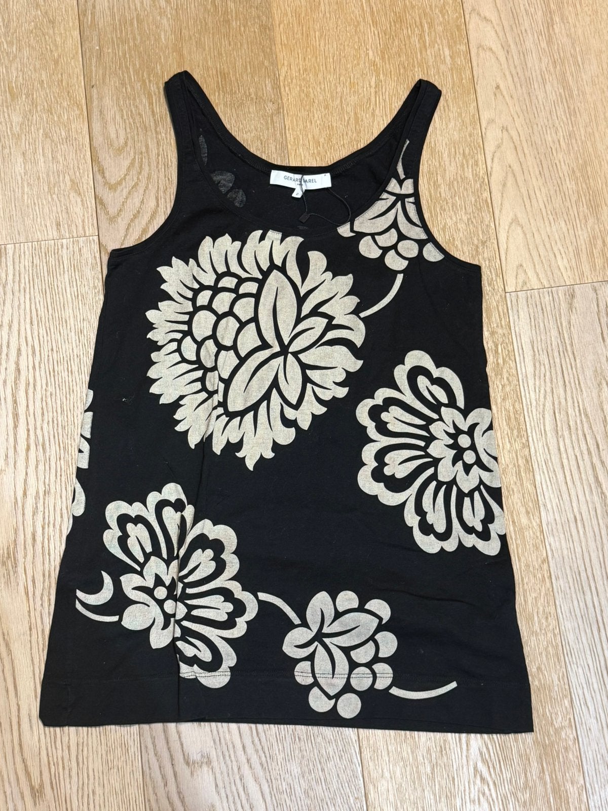 GERARD DAREL tanktop met bloemenprint T34 pk 36, Ophalen of Verzenden, Zo goed als nieuw, Zwart