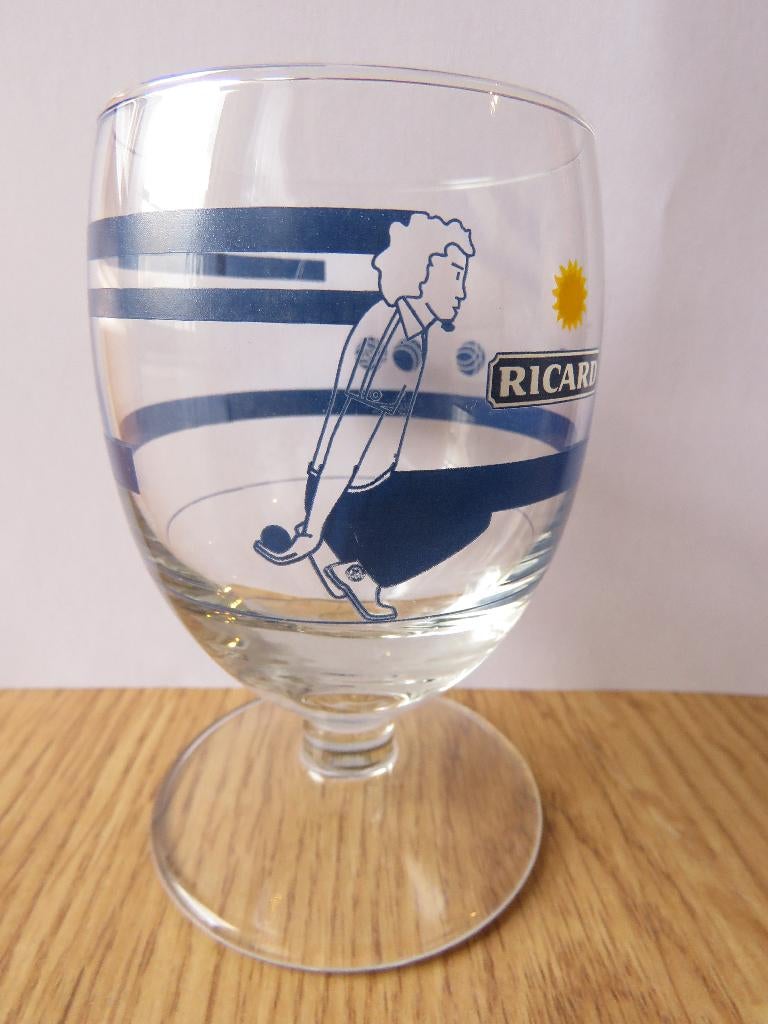Ricard verre ballon motif joueur boules de pétanque, Ophalen of Verzenden, Zo goed als nieuw, Overige typen