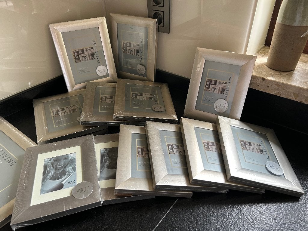 Lot aluminium fotokaders nieuw, Huis en Inrichting, Ophalen, Nieuw, Glas, Met glas
