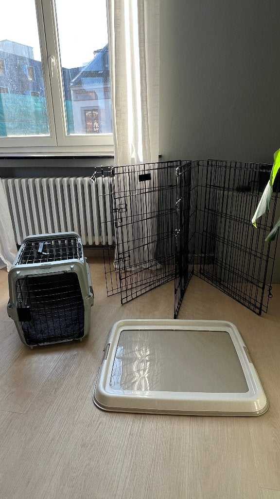 Hondenbench + puppyren + plasmathouder, kleine hond, Dieren en Toebehoren, Ophalen, Zo goed als nieuw, Overige typen