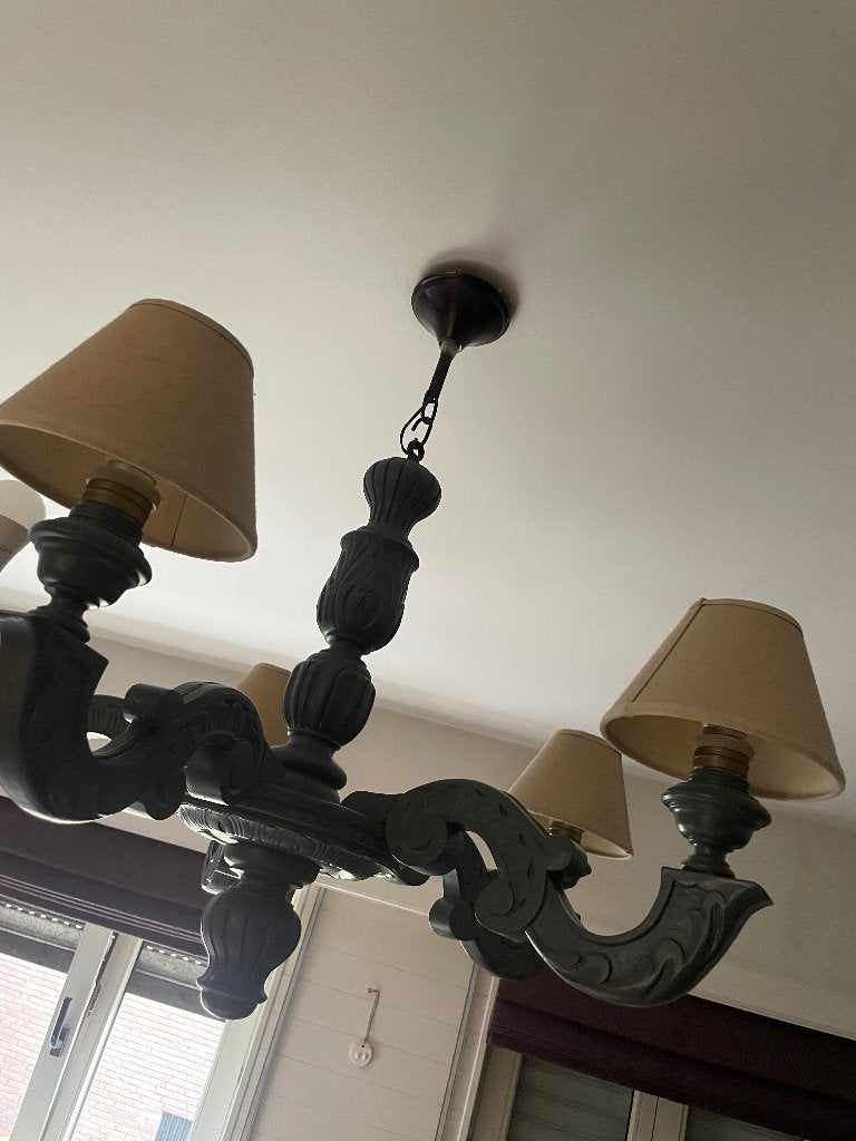 Kroonluchter / plafondlamp landelijke stijl, Huis en Inrichting, Lampen | Hanglampen, Ophalen, Zo goed als nieuw, Hout, Landelijke stijl
