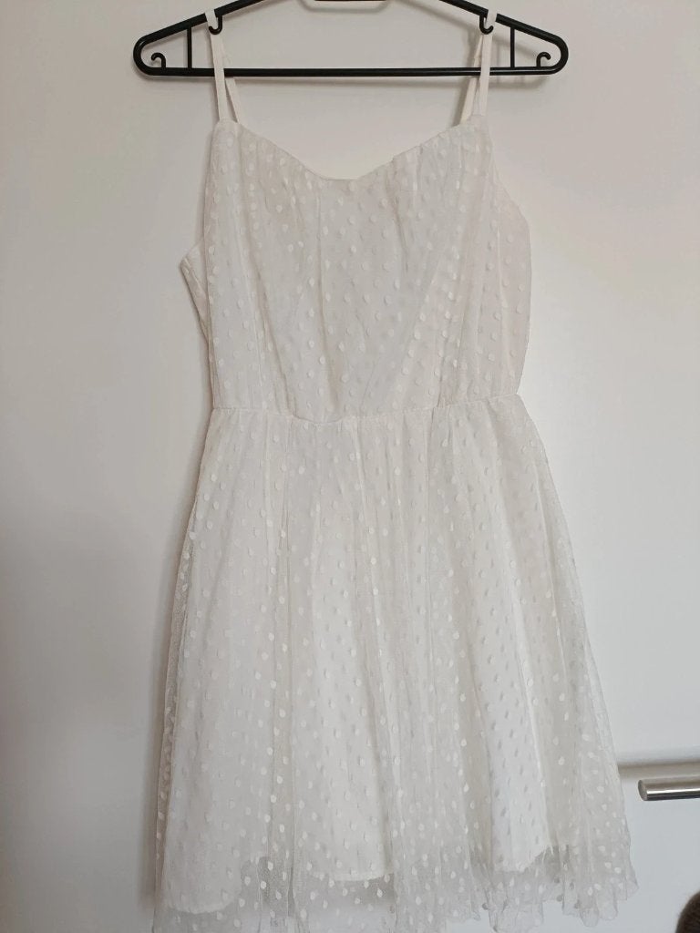 Robe blanche d'été H&M – XS/34, convient petit 36, Enlèvement ou Envoi, Comme neuf, Taille 34 (XS) ou plus petite, Blanc