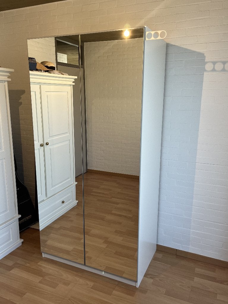 IKEA PAX Kleerkast met Spiegeldeuren (H: 2m), Ophalen, Gebruikt, 100 tot 150 cm, 200 cm of meer