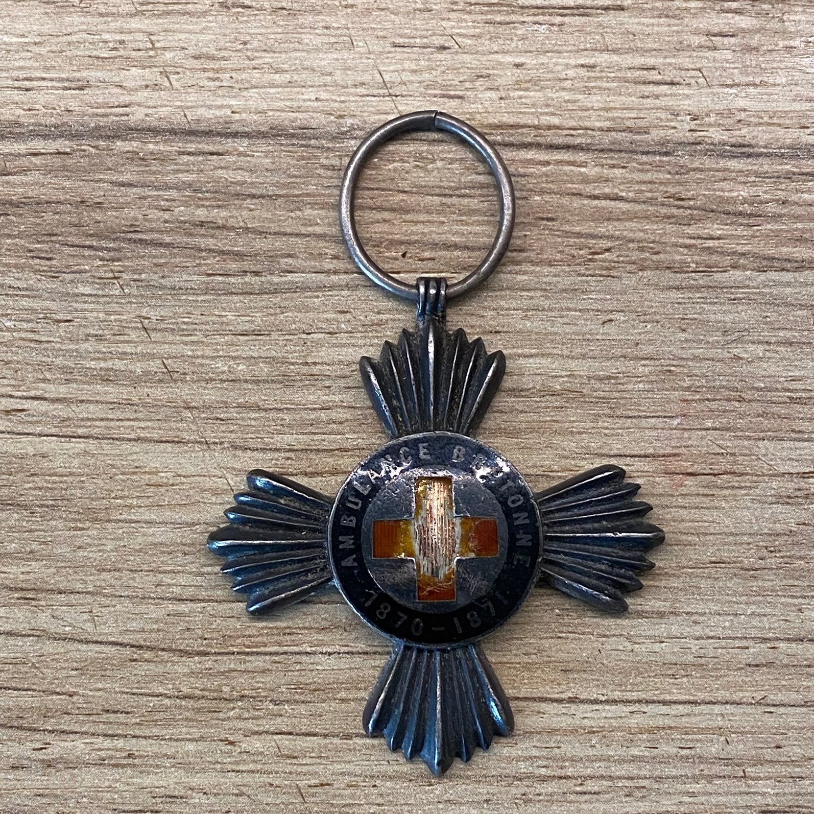 Croix Ambulance Bretonne 1880-1871, argent massif, Enlèvement ou Envoi, Autres