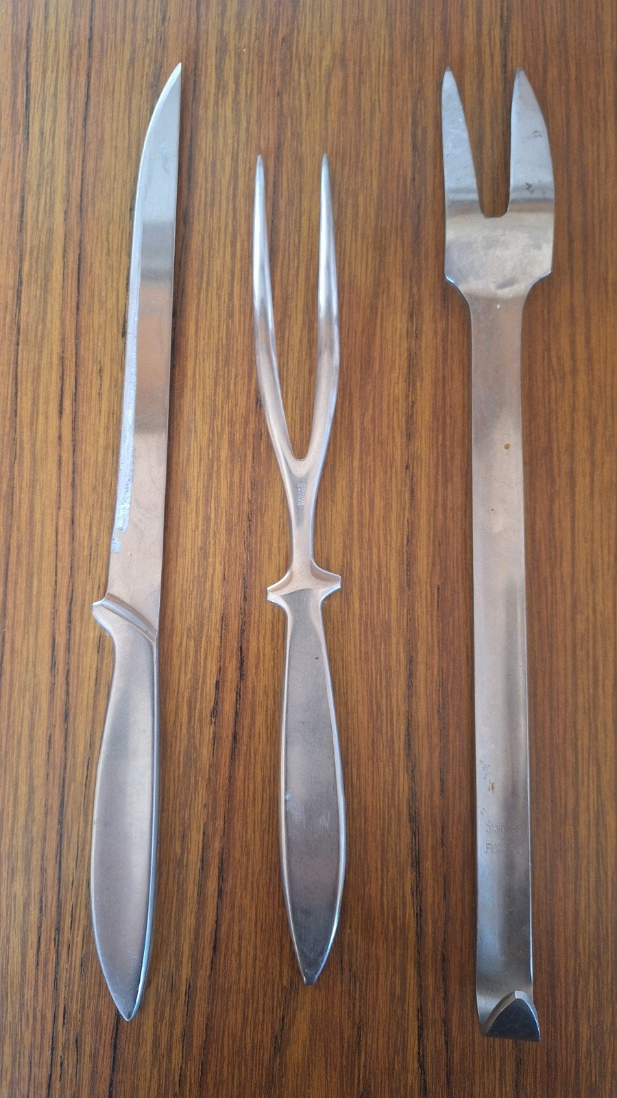 Ensemble de grands couteaux de cuisine 34 cm plus fourchette, Antiquités & Art, Antiquités | Couverts, Enlèvement ou Envoi