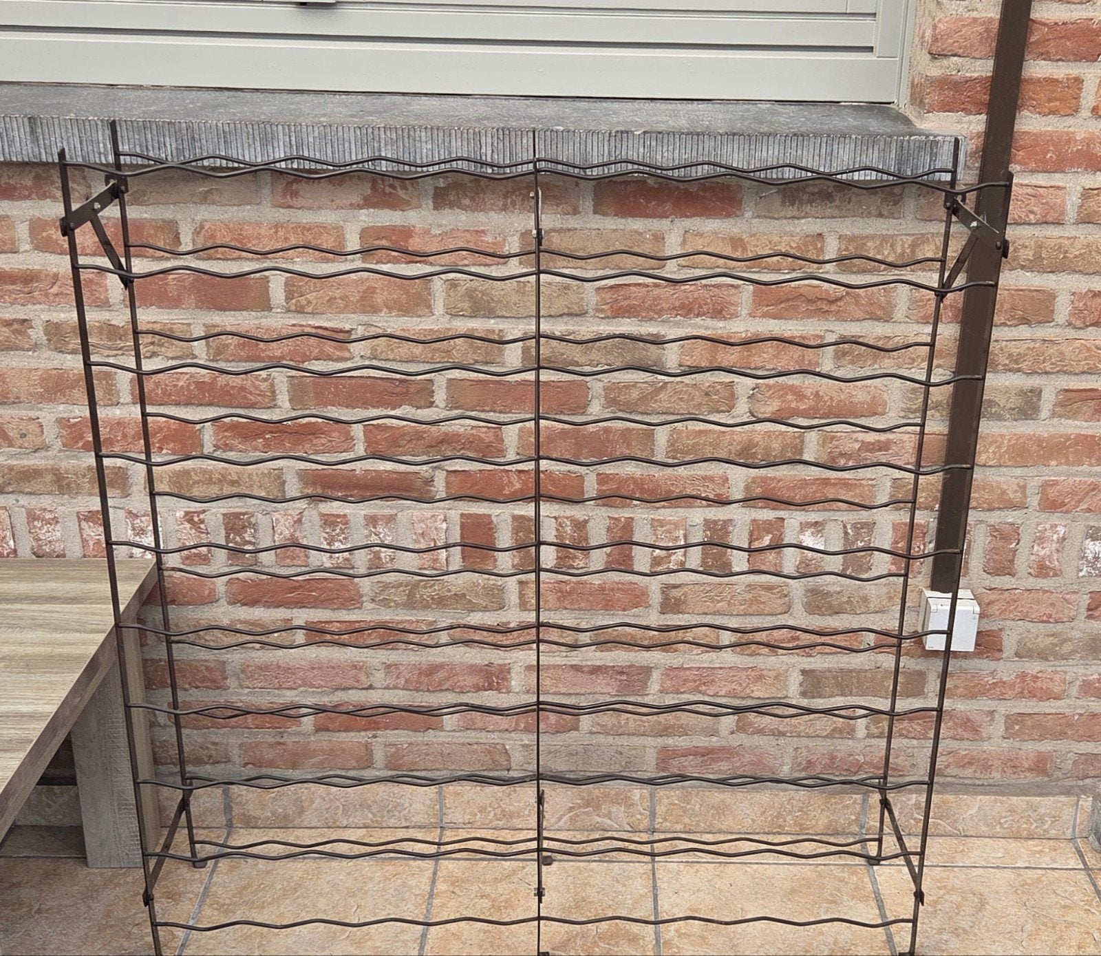 vintage metalen wijnrek, Maison & Meubles, Accessoires pour la Maison | Porte-bouteilles, Enlèvement, Utilisé, Métal, 75 – 100