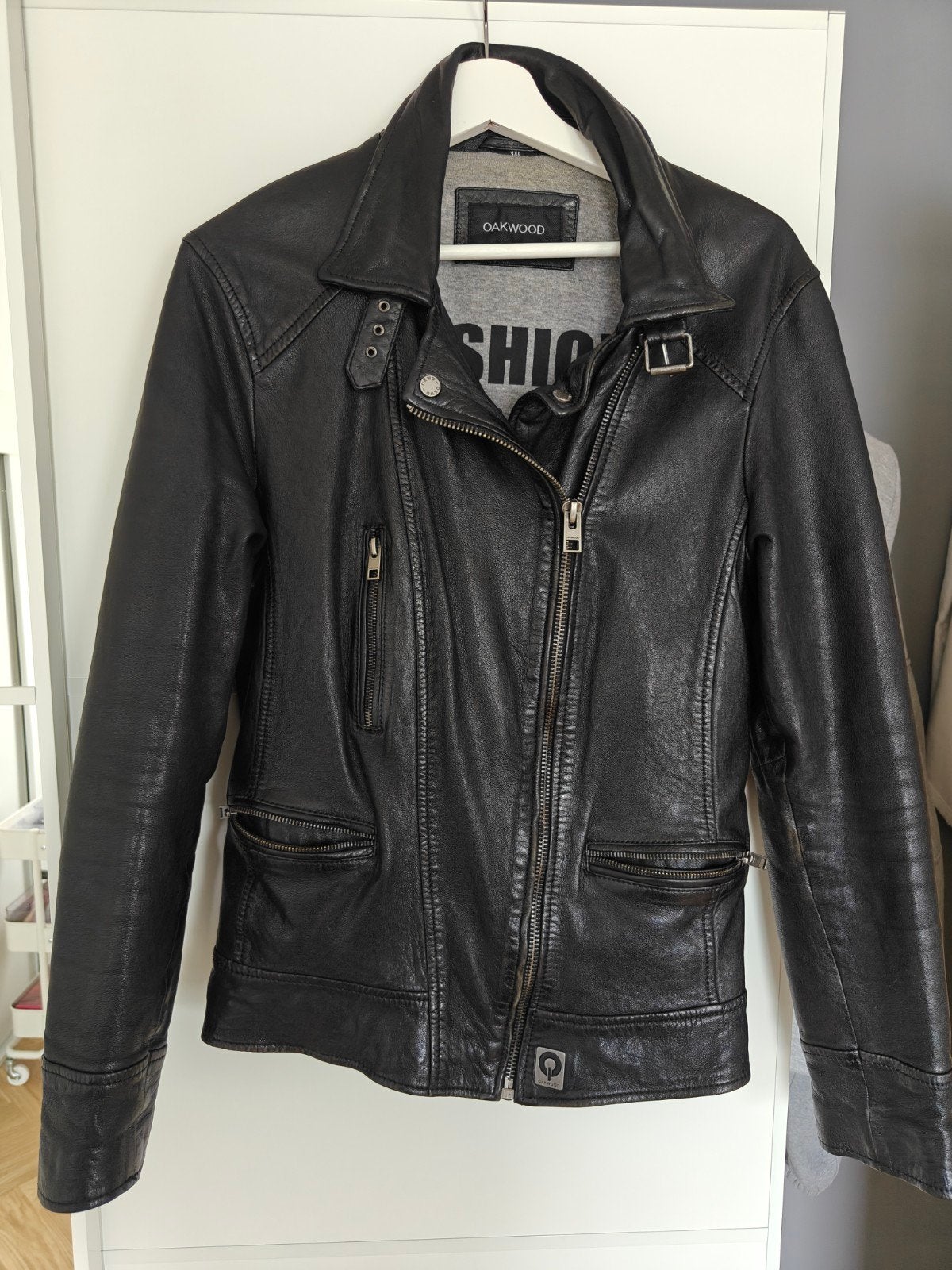 Mooie Oakwood leren bikerjas zwart dames, Ophalen, Zwart, Maat 46/48 (XL) of groter, Oakwood