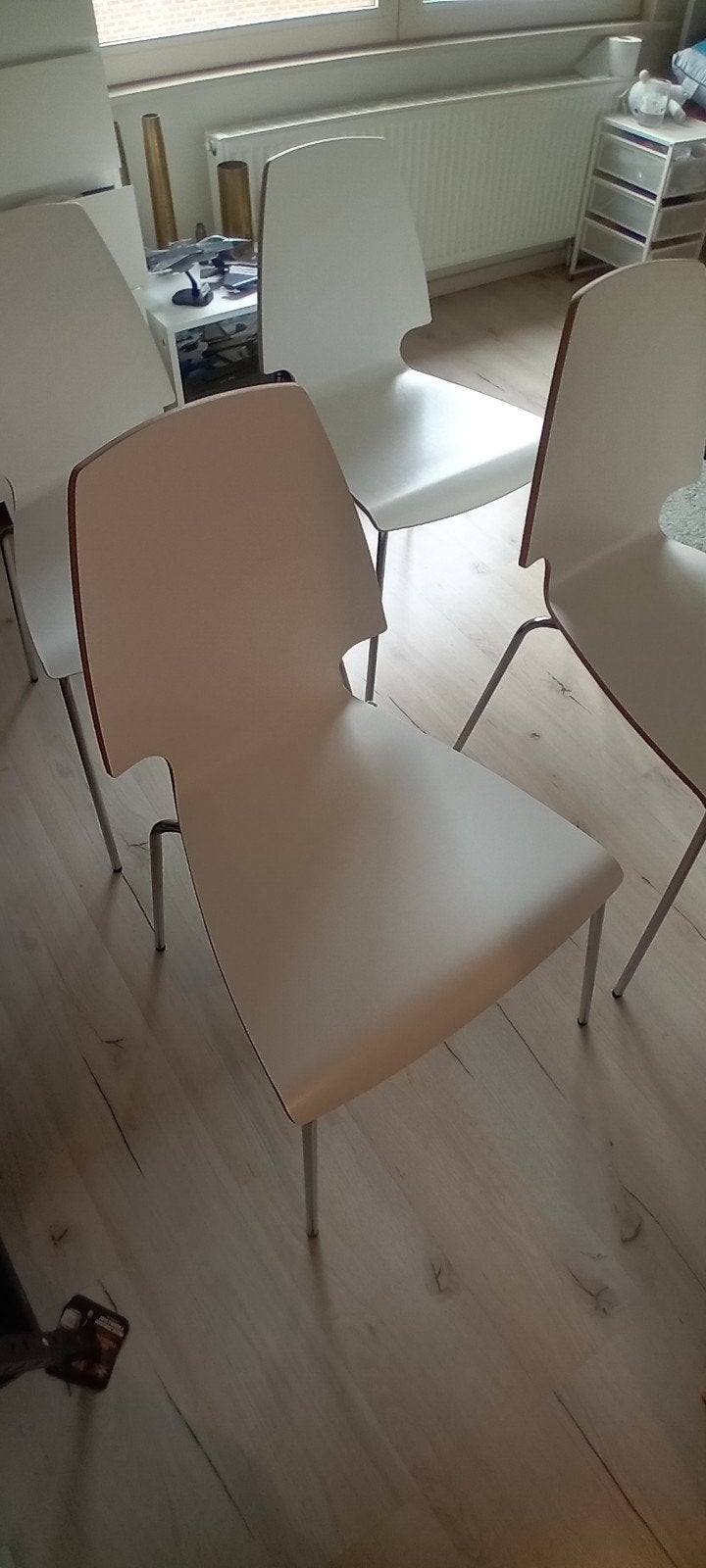 stoelen wit 4 stuks, Enlèvement, Blanc
