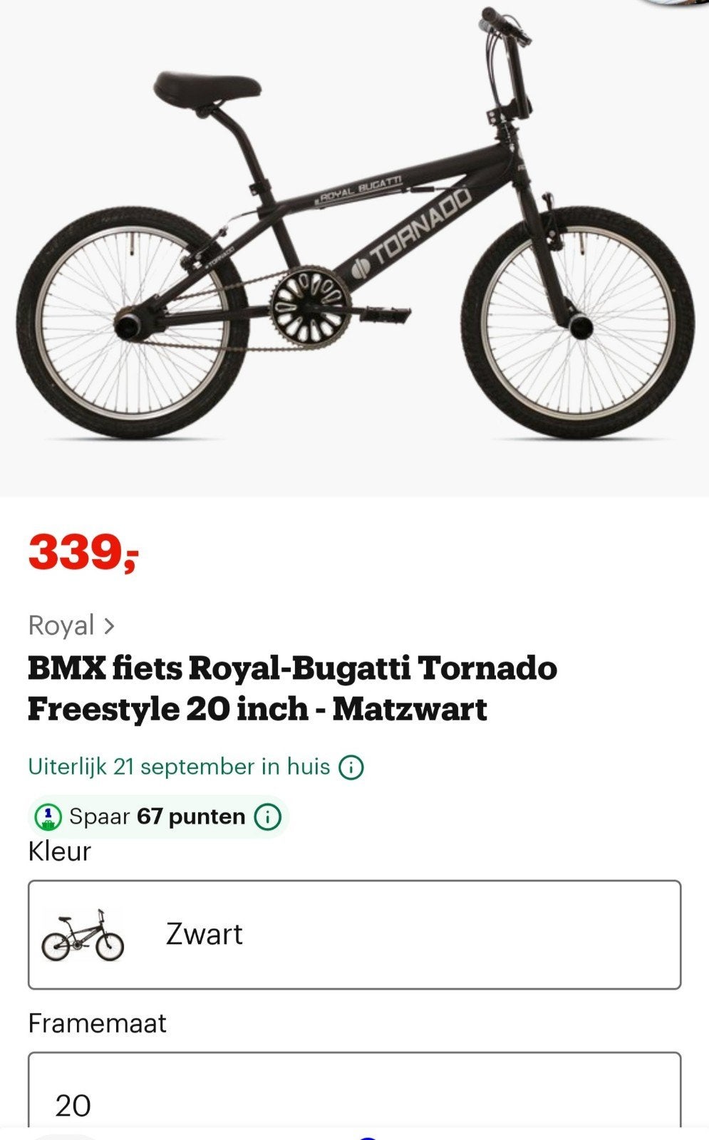 Mooie instap bmx, Ophalen, Velgrem, 16 tot 20 inch, Gebruikt