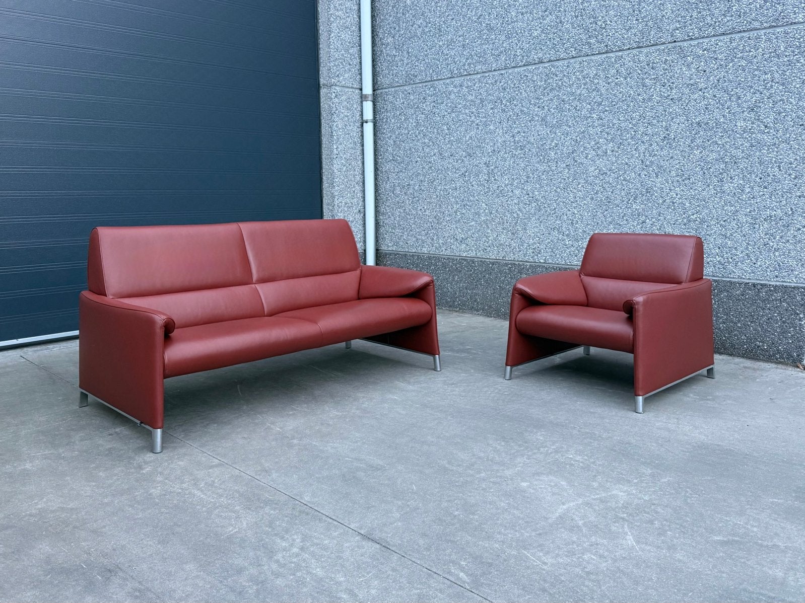 Leolux Felizia 2,5-zitsbank met fauteuil in Senso leder, 75 à 100 cm, Enlèvement ou Envoi, Vitra togo ligne sede artifort jori cassina italia fritz knoll