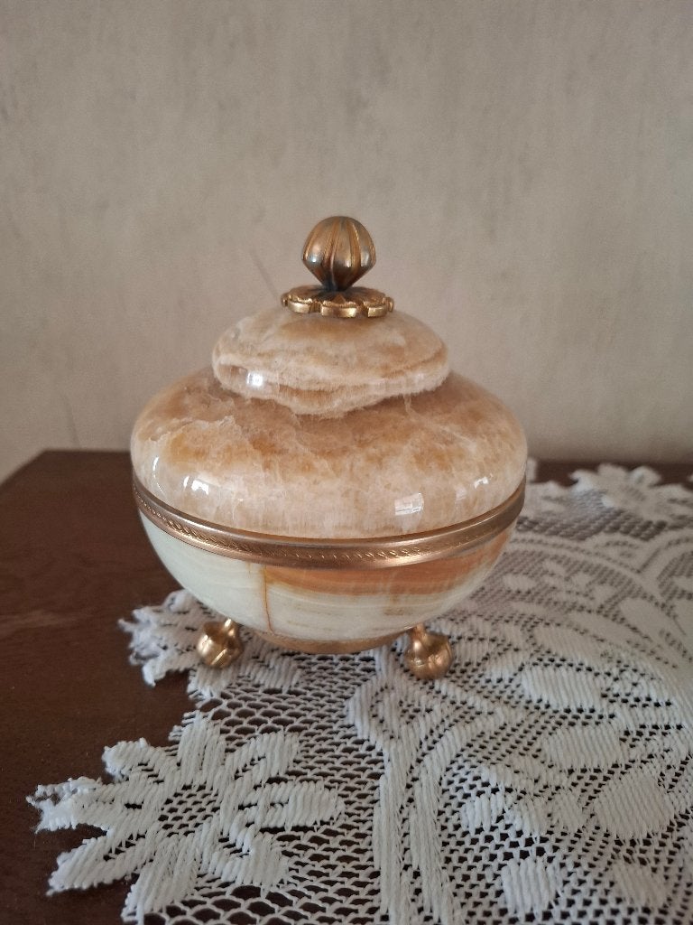 Vintage Italiaans doosje - Albast / Onyx natuursteen, Ophalen