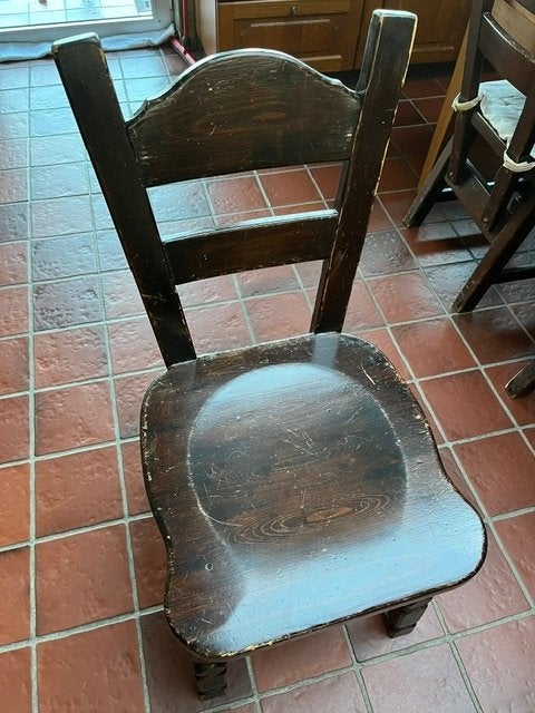 GRATIS 4 stevige houten stoelen, Maison & Meubles, Brun, Enlèvement, Utilisé, Bois