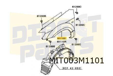 Mitsubishi Outlander (5/03-2/07) voorscherm Links Origineel!, Neuf, -, -, Mitsubishi