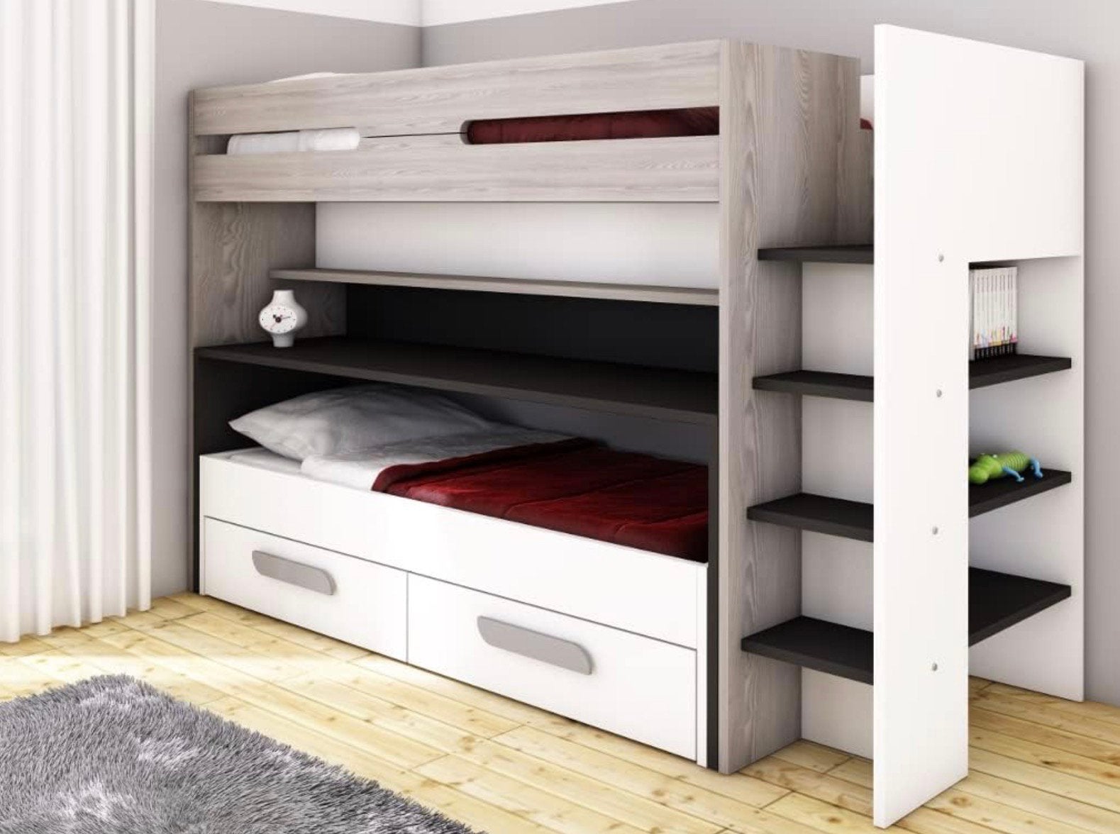 équipement de la chambre d'étudiant : lit/bureau/2 armoires, Enlèvement, Comme neuf, Une personne