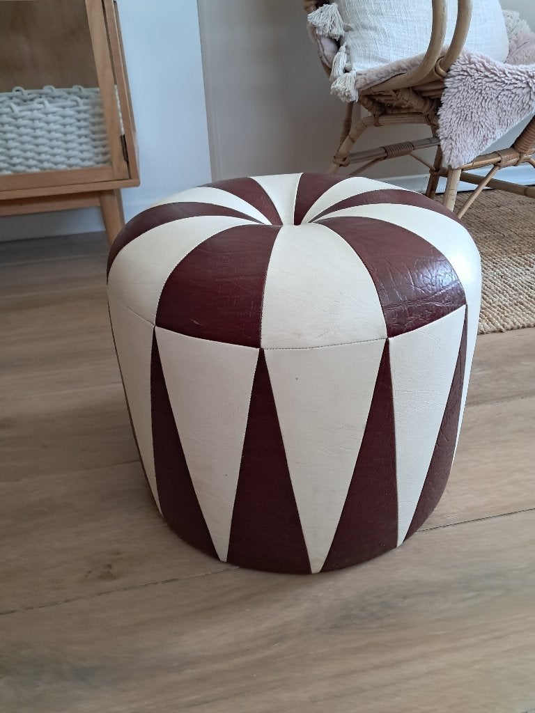 Retro poef, Kunststof, Gebruikt, 50 tot 75 cm, Ophalen