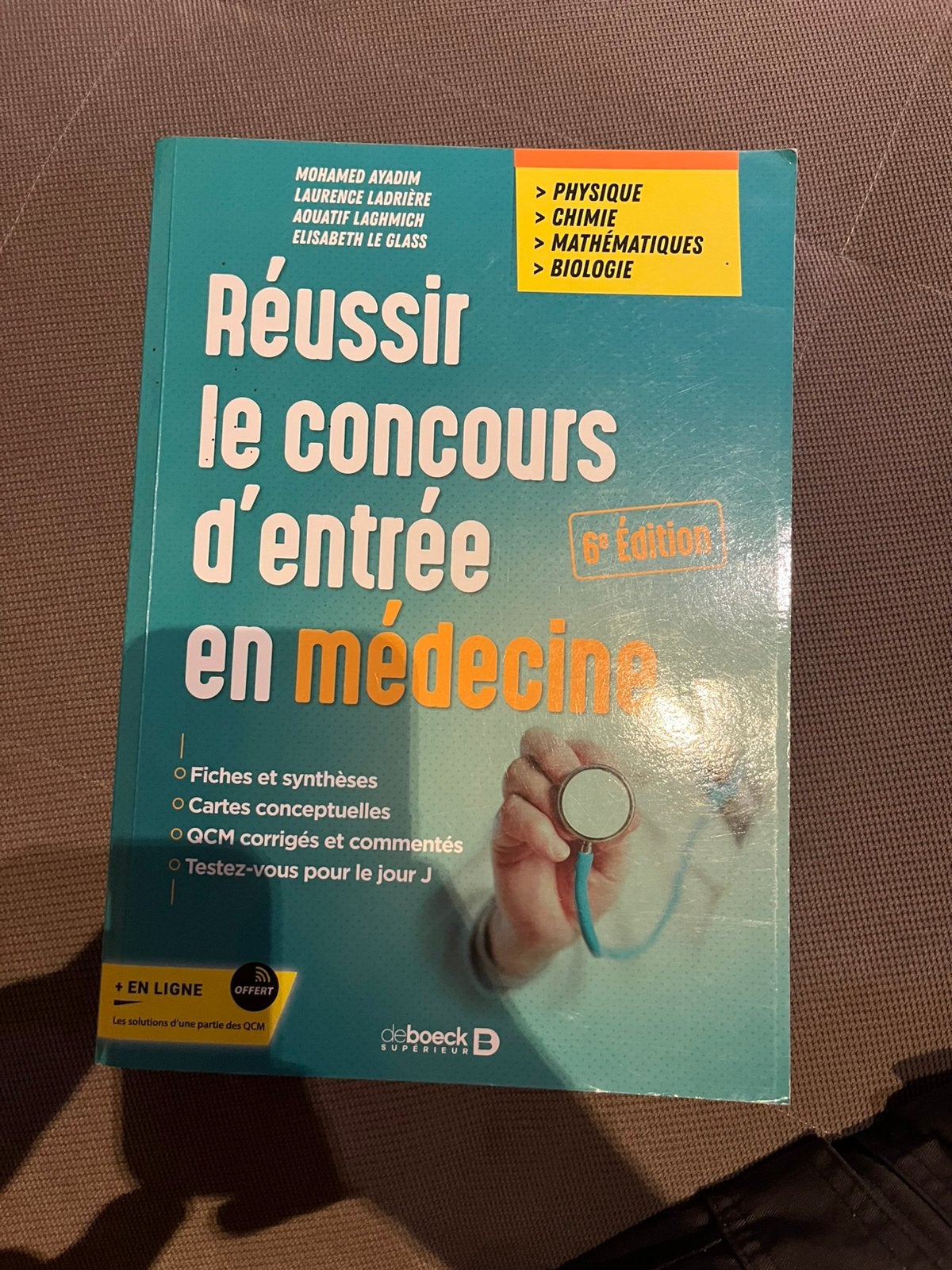 Livre - Réussir le concours d’entrée en médecine, Enlèvement ou Envoi, Comme neuf