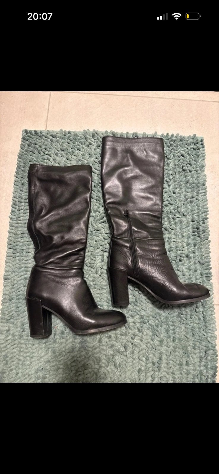 Zwarte laarzen met hak - merk Via Roma, Enlèvement, Porté, Bottes hautes, Noir
