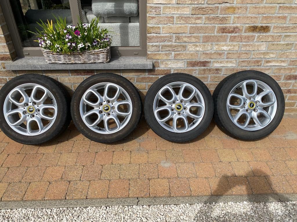 Originele velgen Mini met zomerbanden 195/55R16, Pneus et Jantes, 16 pouces, Véhicule de tourisme, Pneus été
