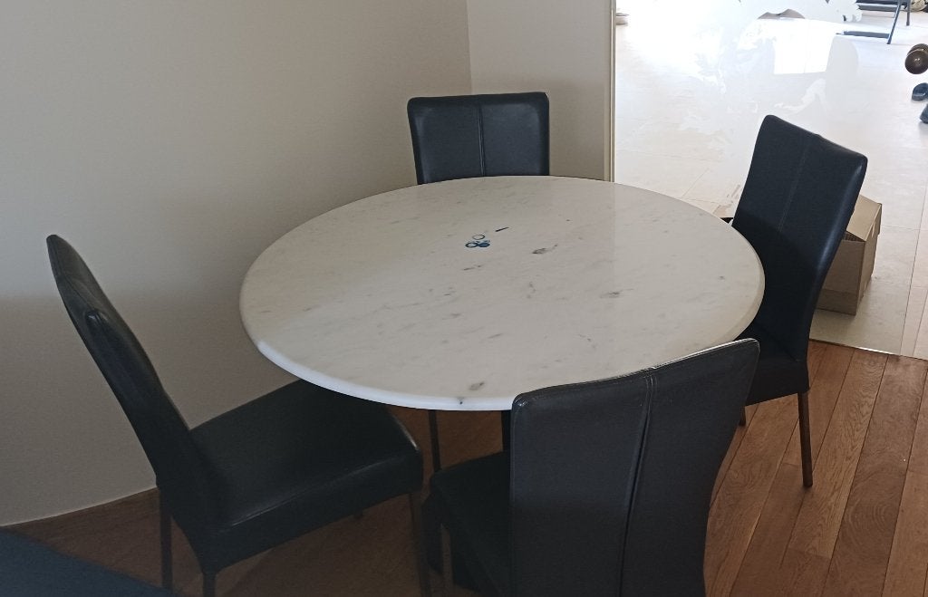 Marmeren ronde tafel, 100 à 150 cm, Cinq personnes ou plus, Rond, Comme neuf