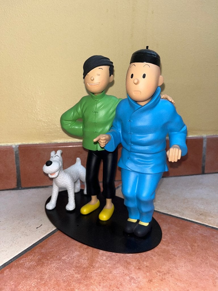 Figurine Tintin et Tchang « La Fraternité », Collections, Personnages de BD, Comme neuf, Statue ou Figurine, Tintin, Enlèvement