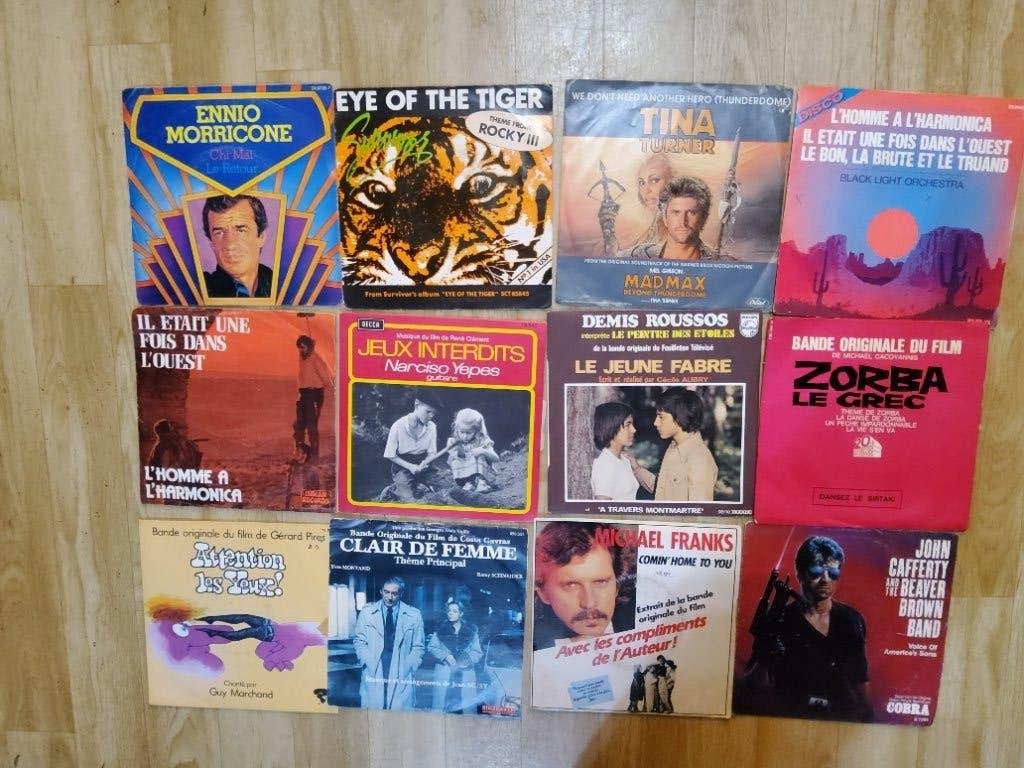 LOT 12 X 45 TOURS MUSIQUES DE FILMS, Enlèvement ou Envoi
