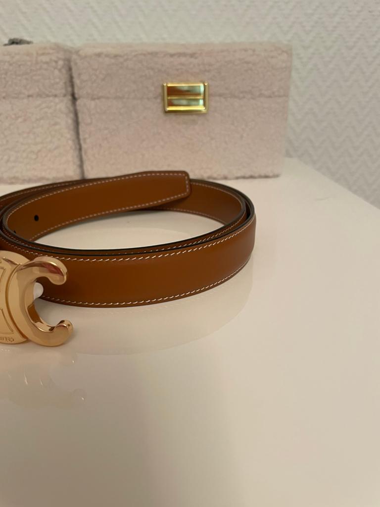 Lederen riem ceintuur camel 90, Enlèvement ou Envoi, Neuf, Brun, 90 à 100 cm