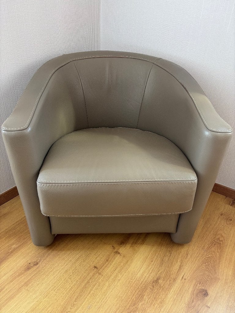 Siège en cuir 1 place - 2 pièces - couleur taupe, Maison & Meubles, Moins de 75 cm, Moins de 150 cm, Enlèvement, Cuir