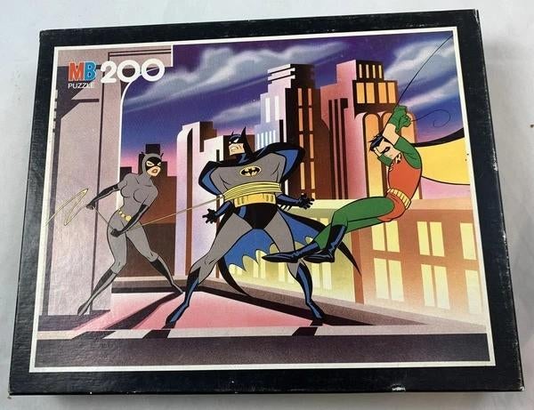 MB puzzle Batman Série animée vintage 200 pièces 1993, Envoi, Moins de 500 pièces, Comme neuf, Puzzle