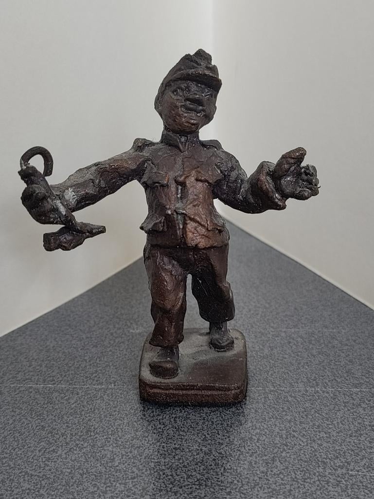 Soldat militaire allemand dans un boîtier en métal bronzé, Collections, Enlèvement ou Envoi