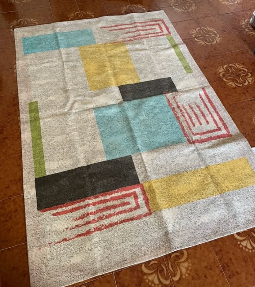 Tapis Rodier graphique abstrait géométrique vintage, Enlèvement