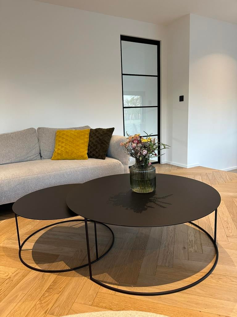 Ensemble de tables gigogne en acier, Maison & Meubles, Tables | Tables de salon, Enlèvement, Comme neuf, Rond
