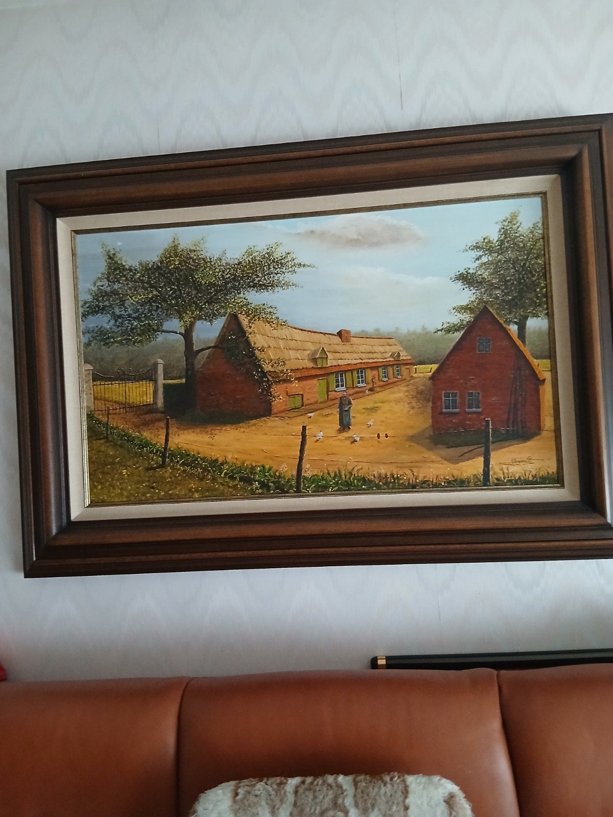 schilderij met mooie kader, Ophalen, Gesigneerd