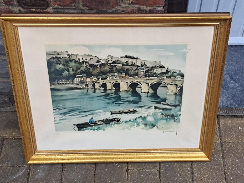 gravure pont signe roger hebbelinck, Enlèvement ou Envoi, Gravure