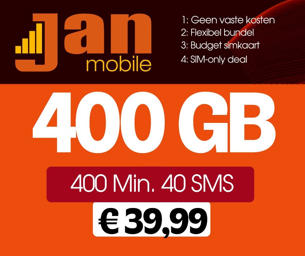 Carte SIM prépayée Jan Mobile avec données mobiles 5G, Envoi, Neuf, Autres fournisseurs, Carte prépayée