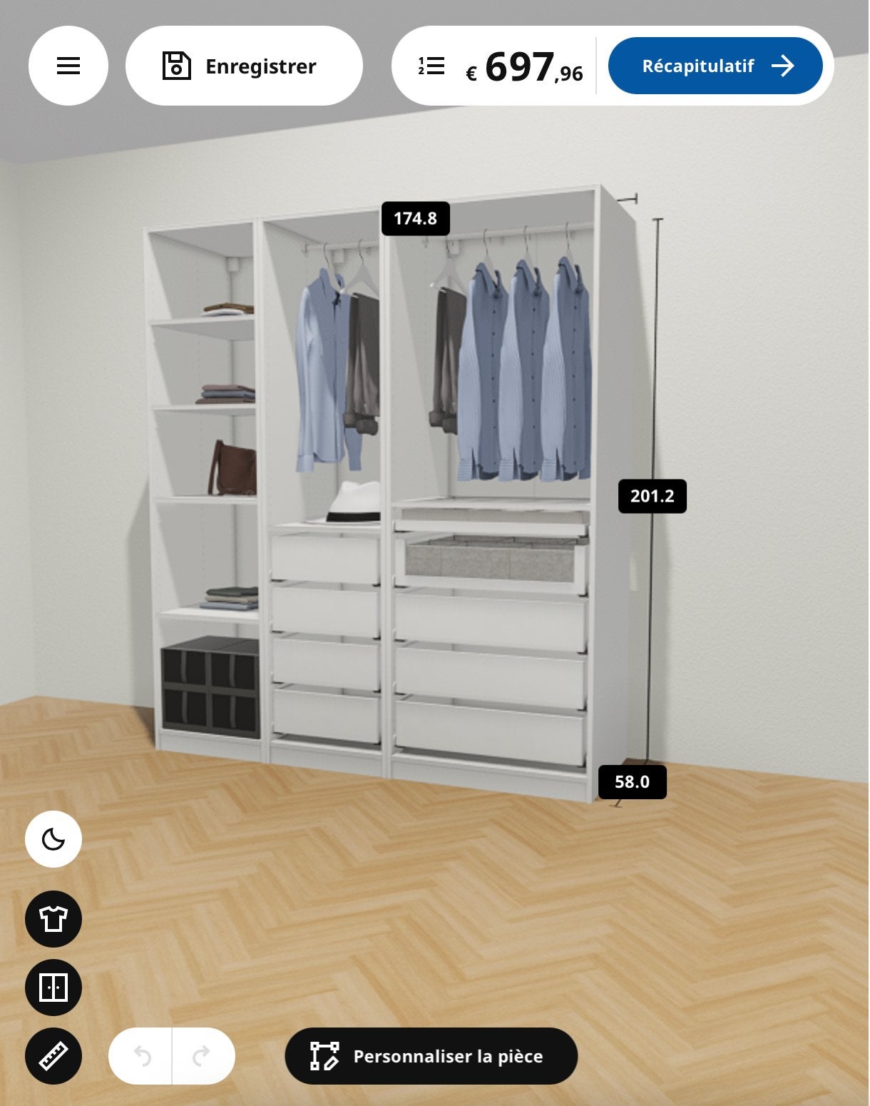 PAX IKEA, Enlèvement, Comme neuf, 50 à 75 cm, 200 cm ou plus