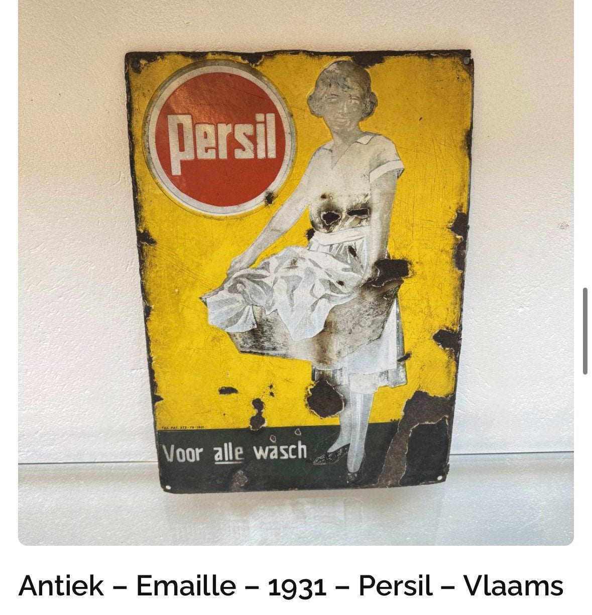 Emaille reclamebord Persil - Vlaams, Enlèvement ou Envoi